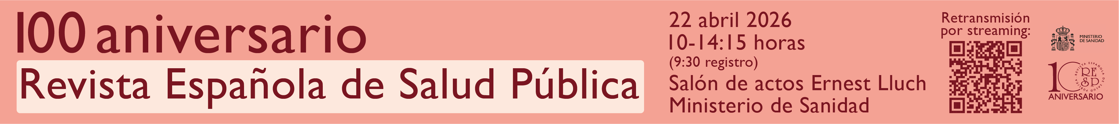 Jornada 100 aniversario Revista Española de Salud Pública